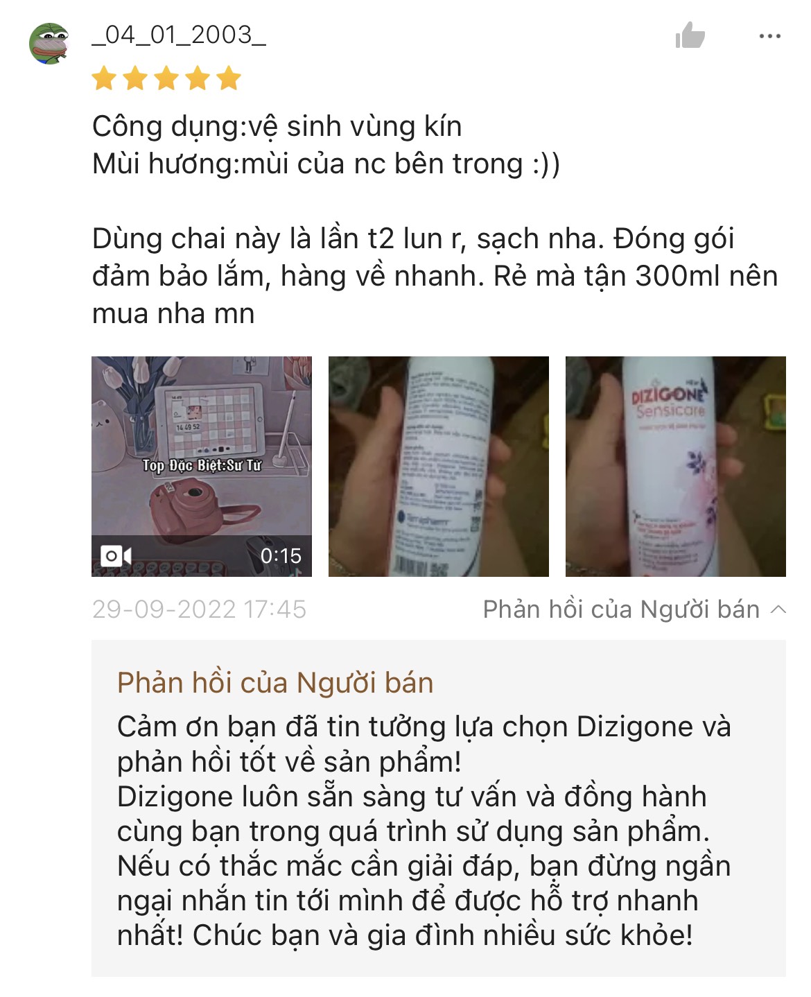 feedback Dizigone Sensicare